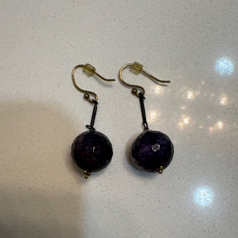 Elegant Purple Drop Earrings